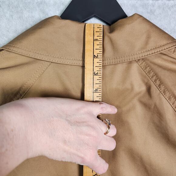 Everlane Long Mac Trench Coat Womens L Cotton Brown Minimalist Capsule Oversized - Picture 15 of 16